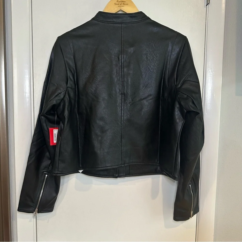Spanx Leather-Like Black Moto Jacket. Size: XL. NWT. - Picture 8 of 10